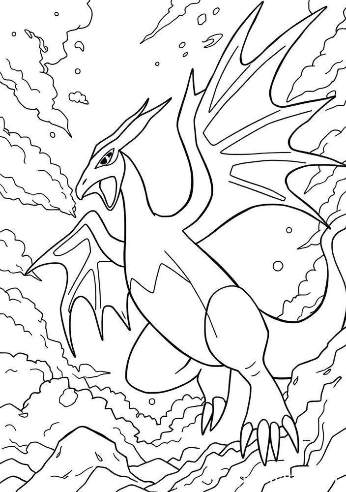 Desenho de Rayquaza majestoso para colorir