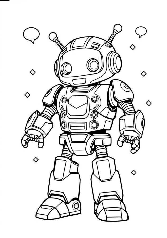 Desenho de Robô Futurista para Colorir