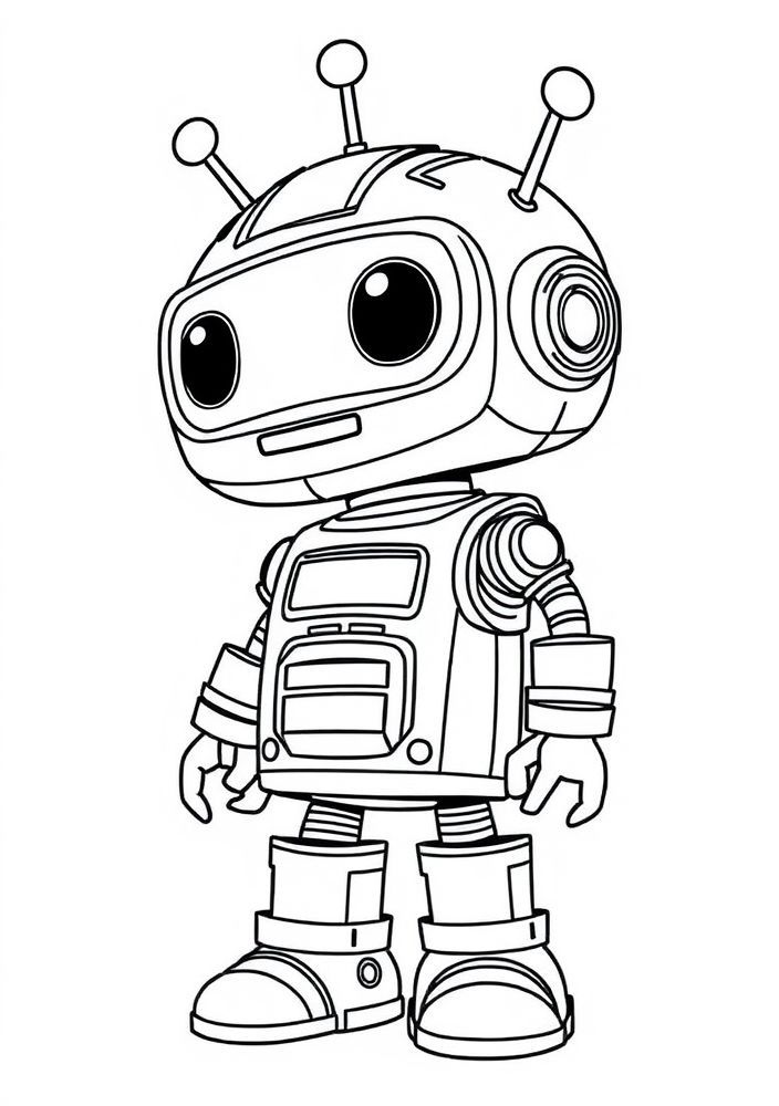 Desenho de Robô Kawaii para colorir