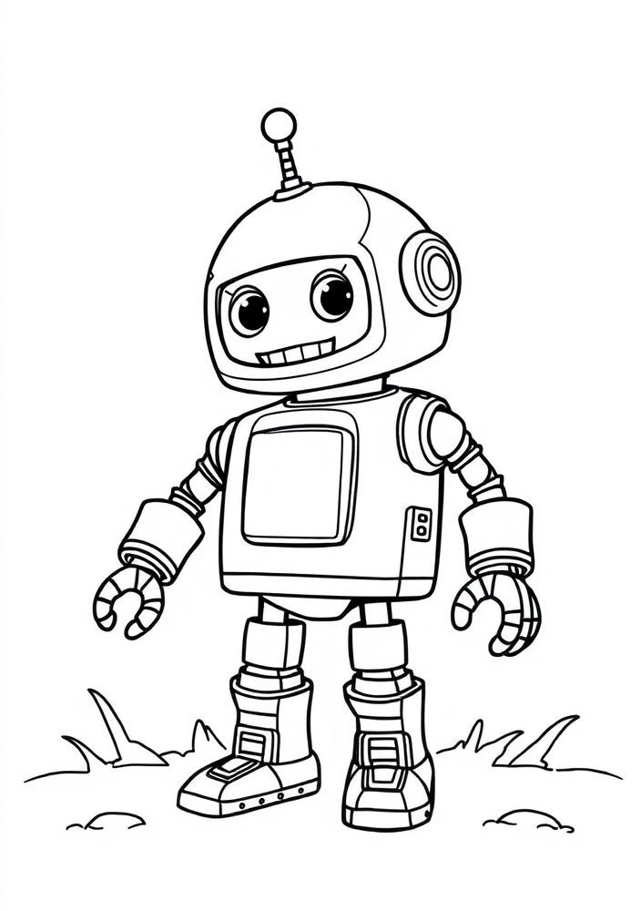 Desenho de Robô amigável para colorir