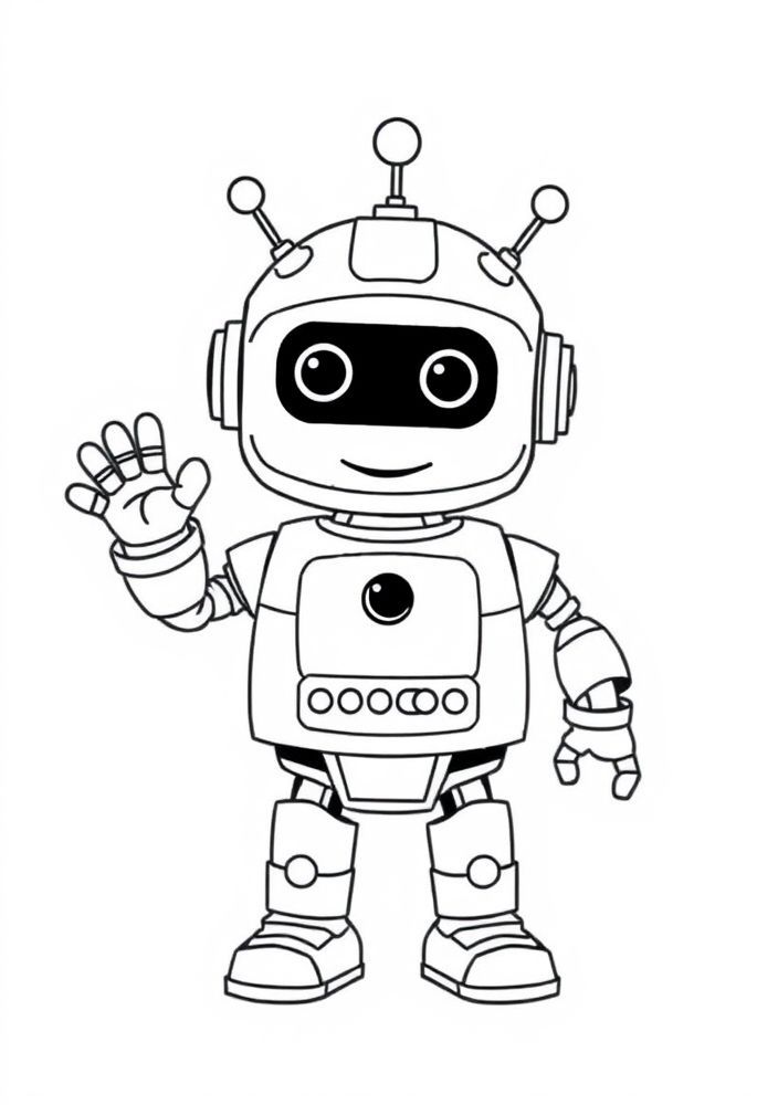 Desenho de Robot Amigável para Colorir