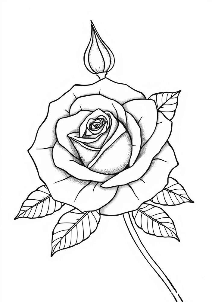 Desenho de Rosa para colorir