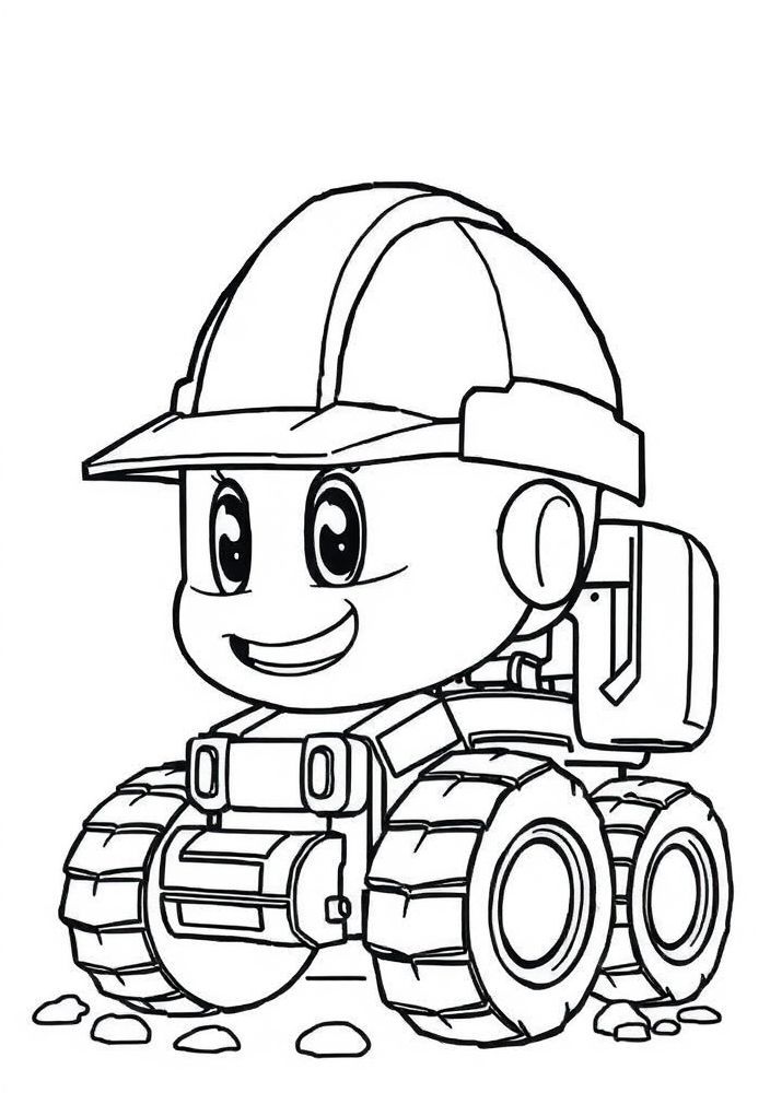 Desenho de Rubble com seu capacete de construção para colorir