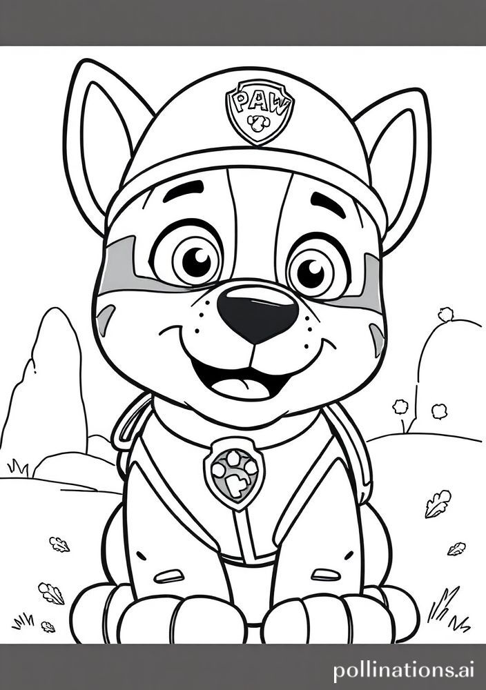 Desenho de Rubble, o Construtor da Patrulha Canina para colorir