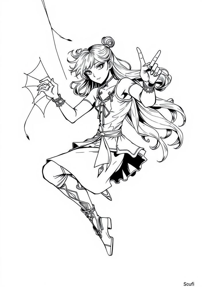 Desenho de Rui com suas teias para colorir