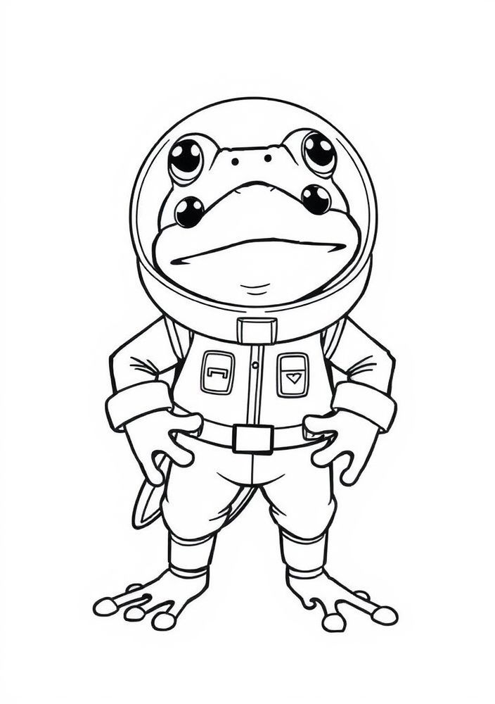 Desenho de Sapo Astronauta para colorir