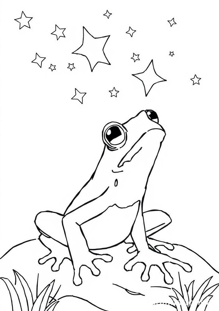 Desenho de Sapo Caçador de Estrelas para colorir