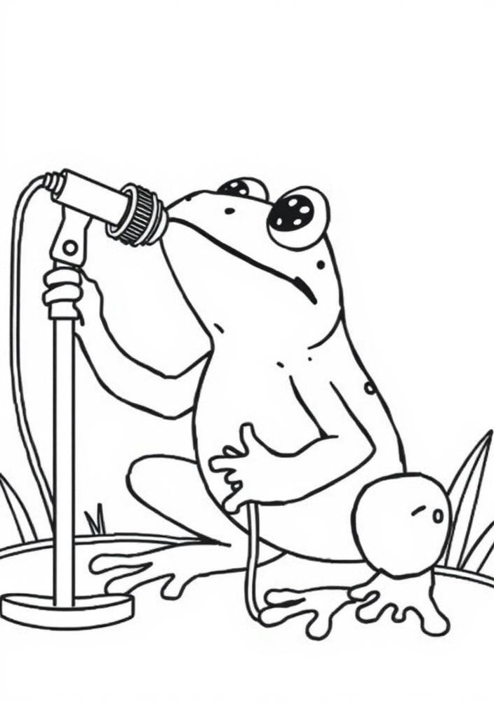 Desenho de Sapo Cantor para colorir