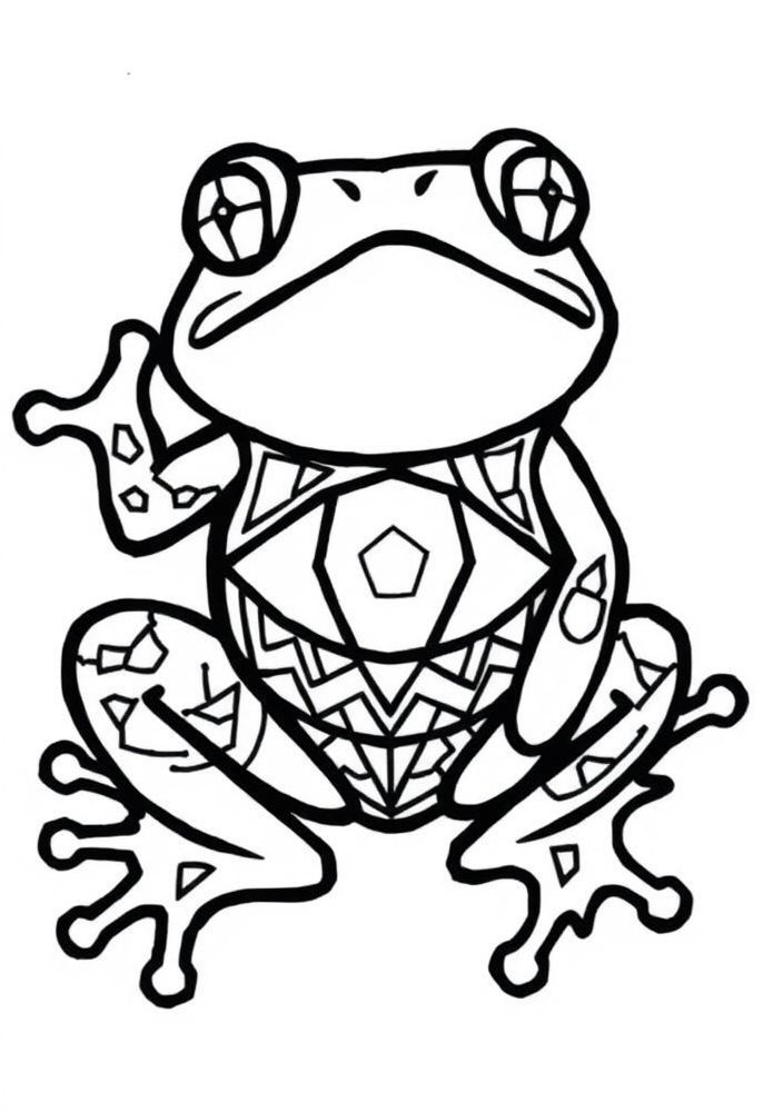 Desenho de Sapo Estilizado para Colorir