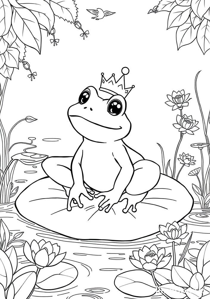 Desenho de Sapo Príncipe para colorir