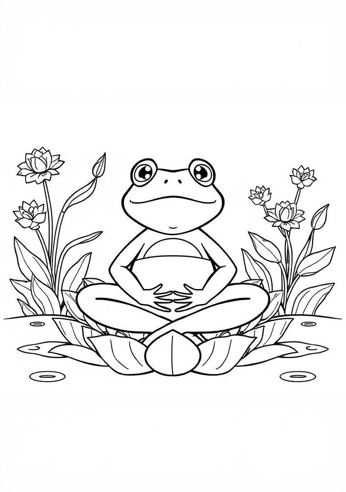 Desenho de Sapo Zen para colorir