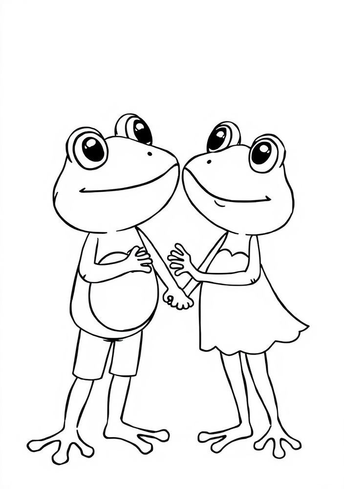 Desenho de Sapo e Sapoleta para colorir