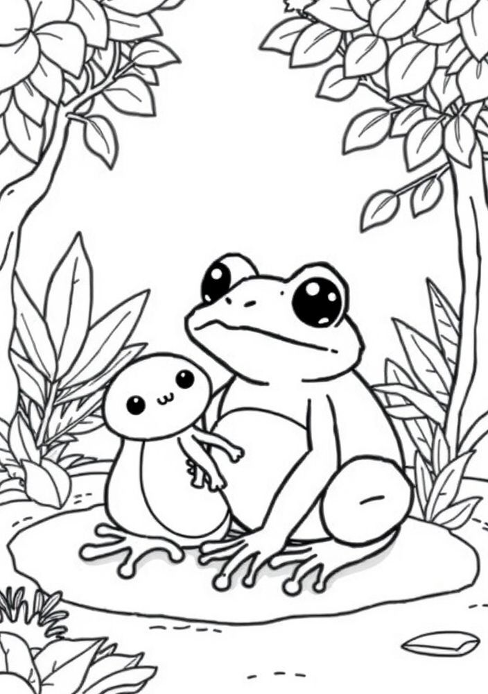 Desenho de Sapo e seu Amigo para colorir