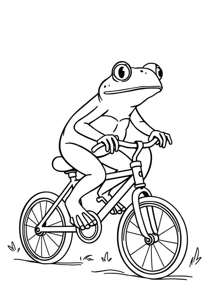 Desenho de Sapo em um Carinho para colorir