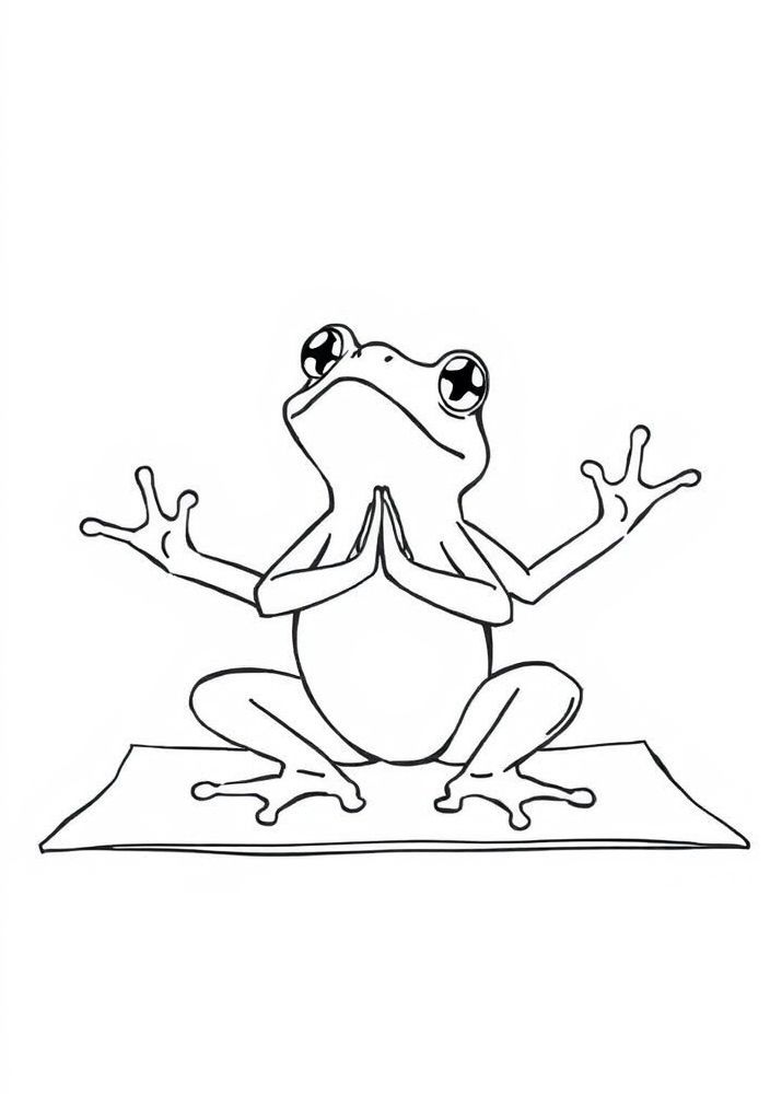 Desenho de Sapo fazendo Exercícios para colorir