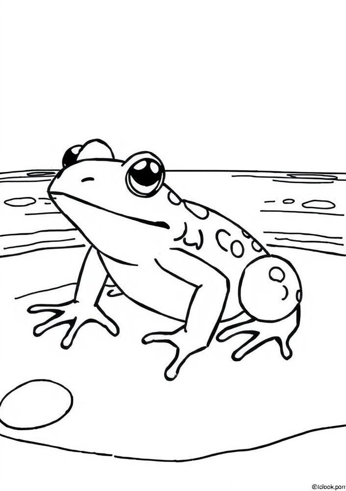 Desenho de Sapo na Praia para colorir