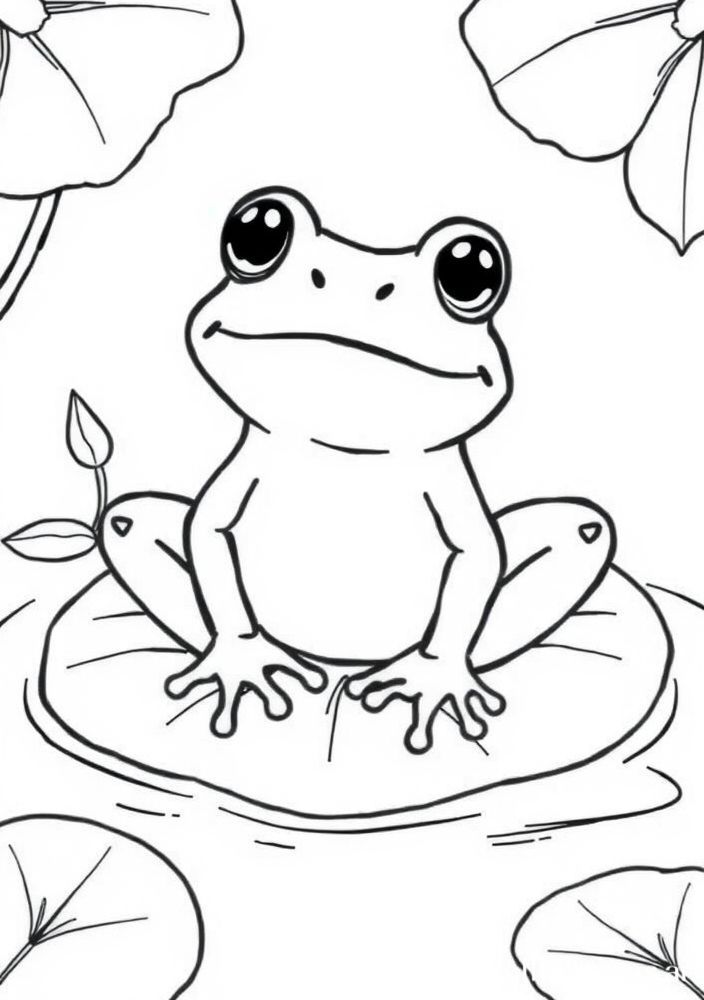 Desenho de Sapo no Lago para colorir