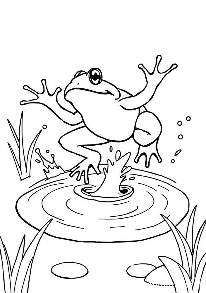 Desenho de Sapo no Lago para colorir