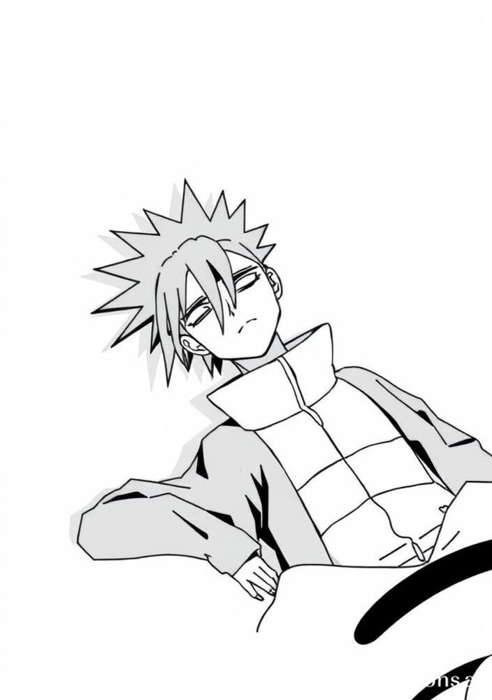 Desenho de Shikamaru relaxando com um Nara para colorir