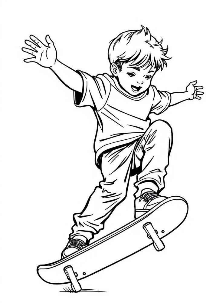 Desenho de Skate para colorir