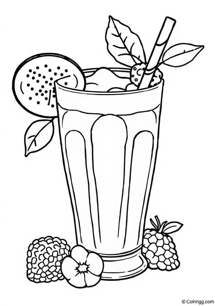 Desenho de Smoothie de Frutas para Colorir