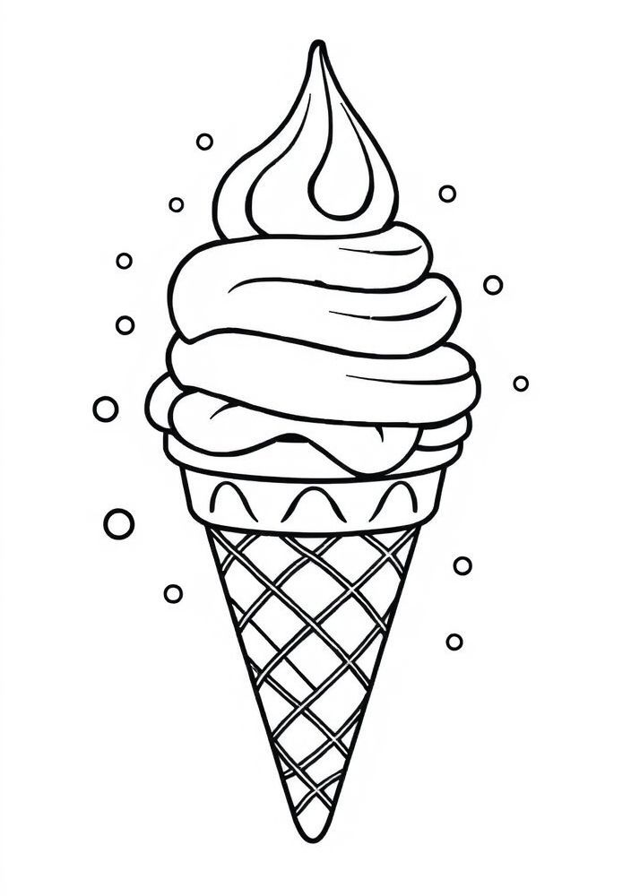 Desenho de Sorvete Colorido para Colorir