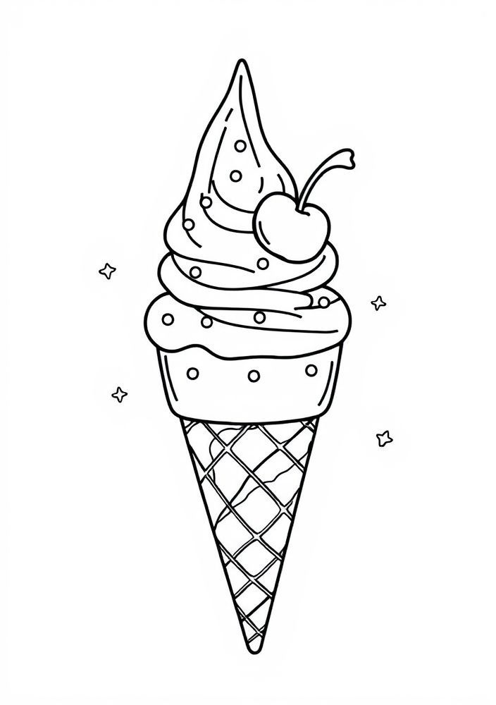 Desenho de Sorvete Divertido para colorir