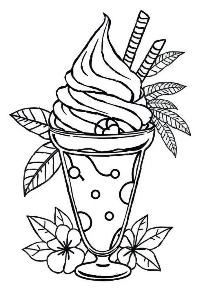 Desenho de Sorvete Tropical para colorir