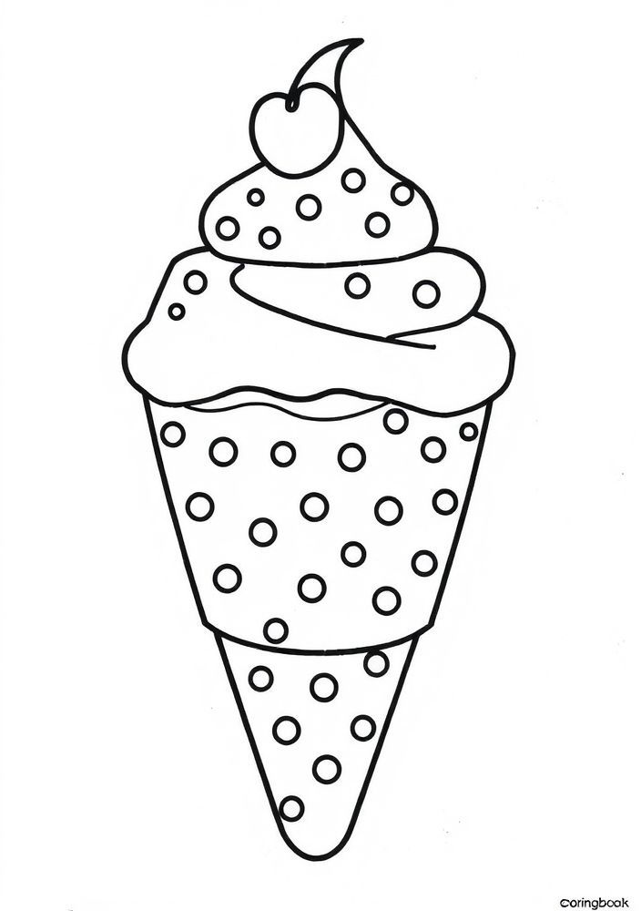 Desenho de Sorvete com Bolinhas para colorir