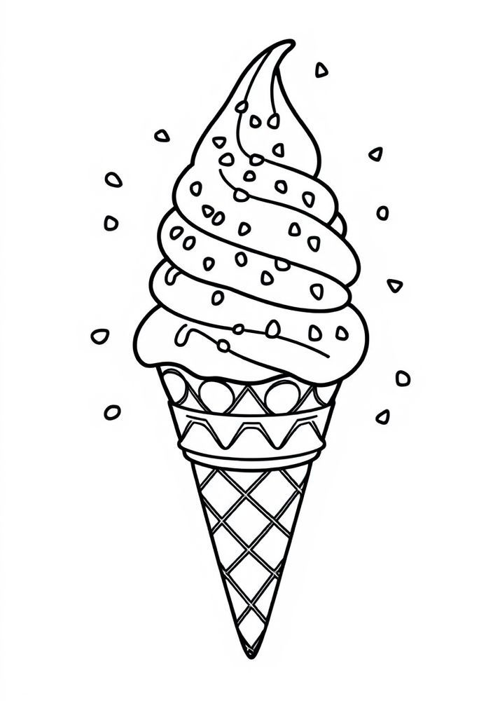 Desenho de Sorvete com Granulado para colorir