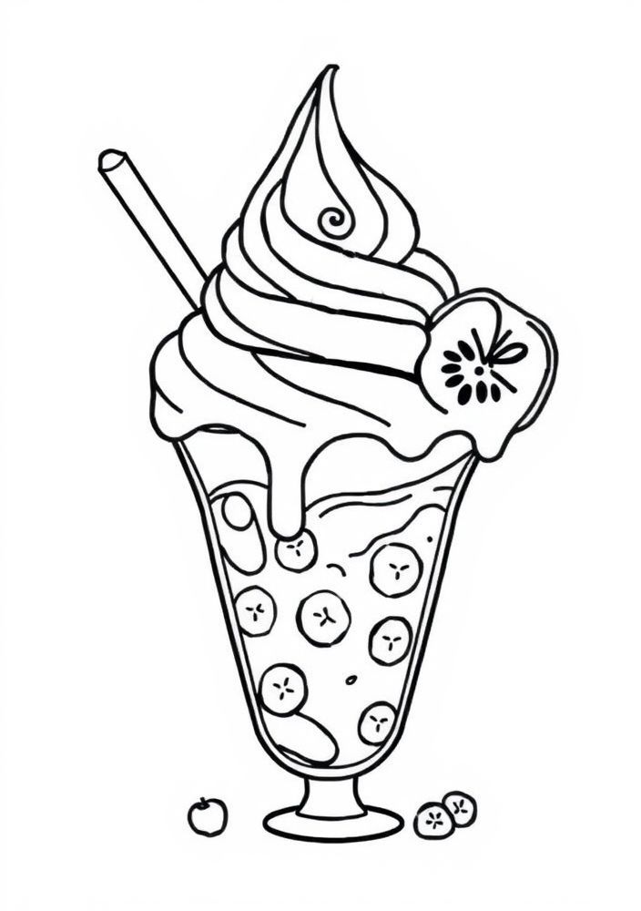 Desenho de Sorvete de Frutas para colorir