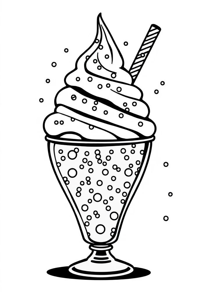 Desenho de Sundae com Confeitos para Colorir