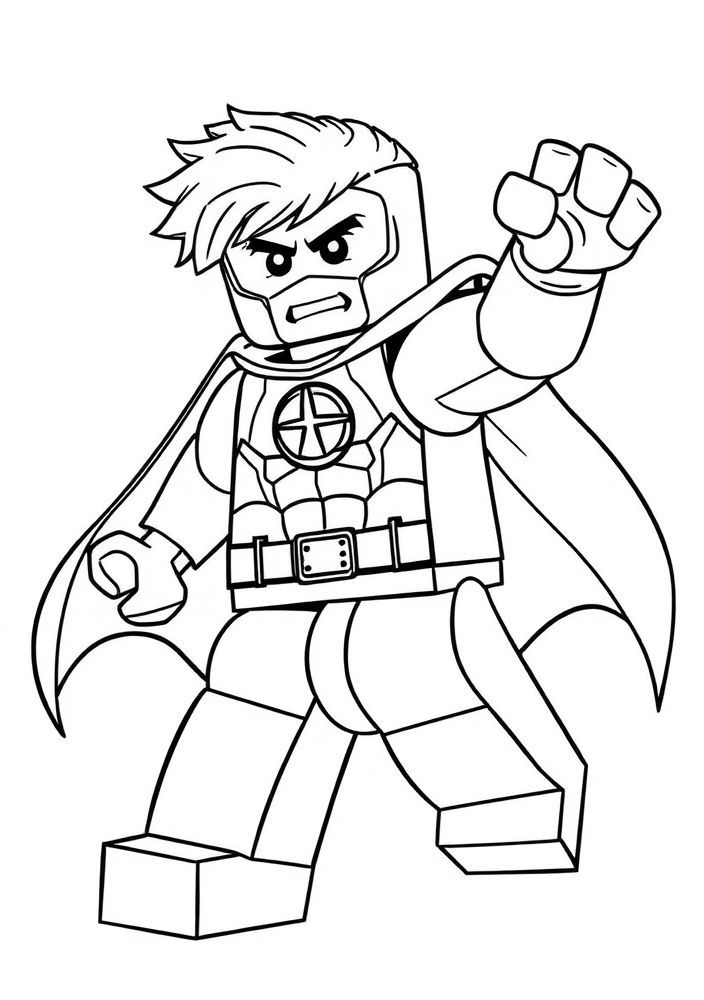Desenho de Super-Herói Lego para Colorir