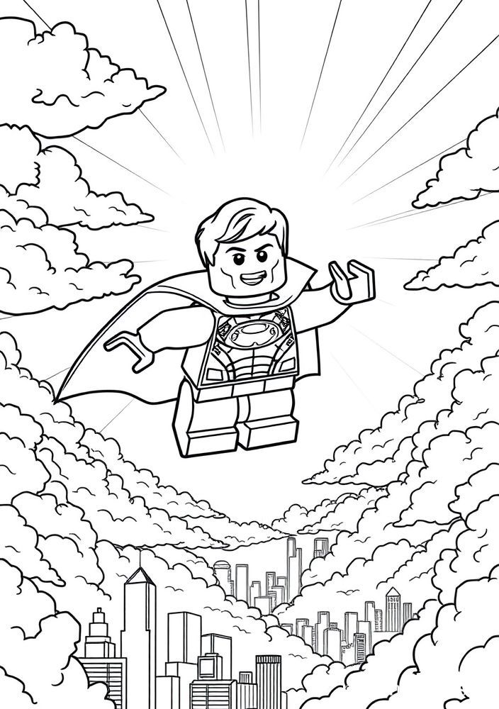 Desenho de Super-Herói Lego para colorir
