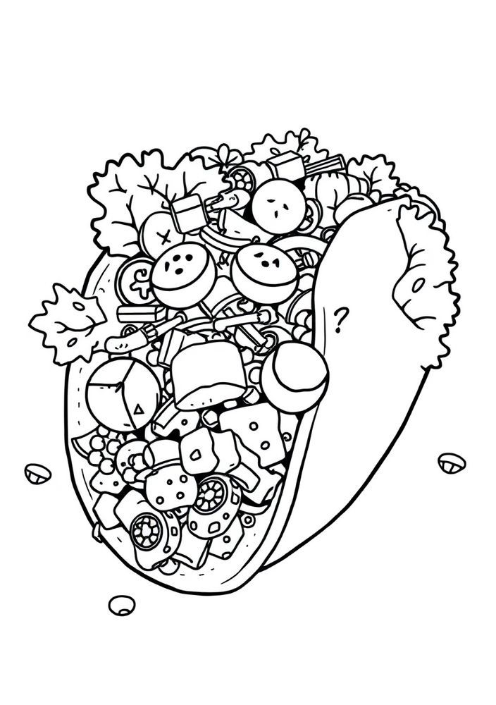 Desenho de Taco colorido para colorir