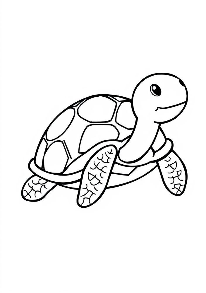 Desenho de Tartaruga Fofo para colorir