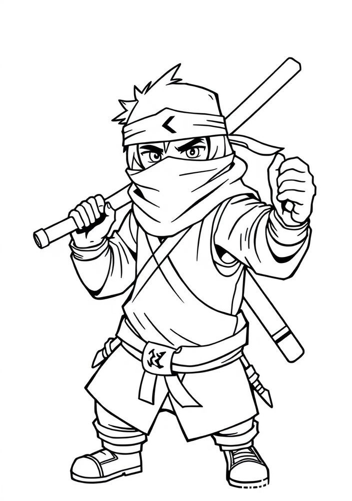 Desenho de Tenten com suas armas para colorir