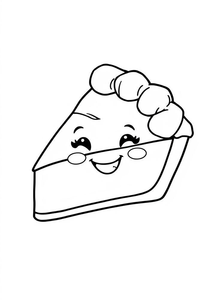 Desenho de Torta Kawaii para colorir