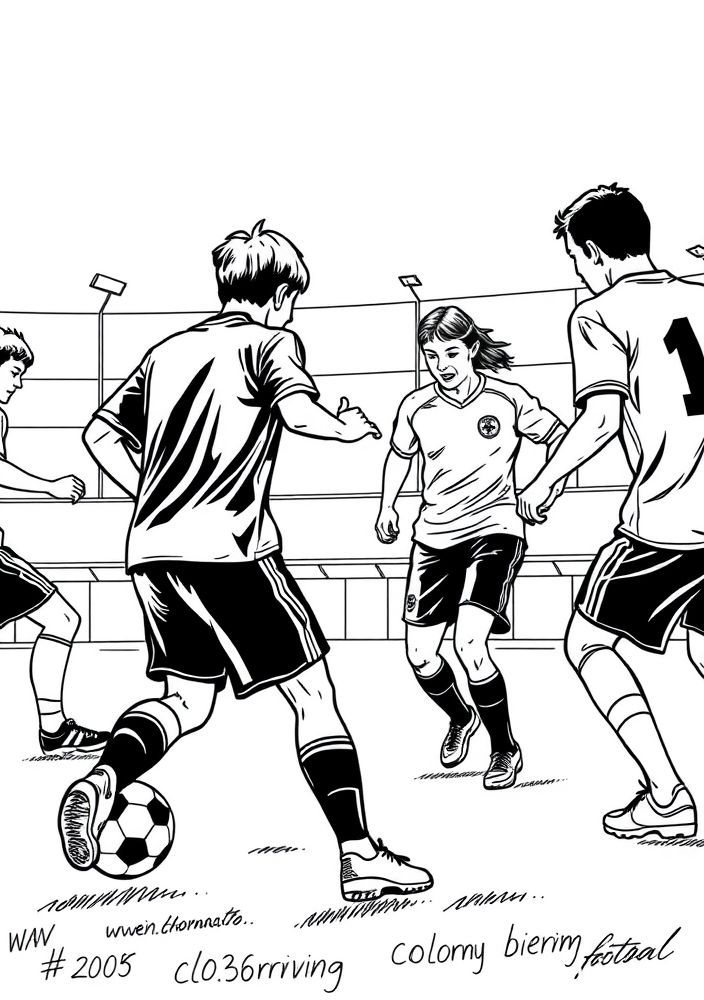 Desenho de Treinamento de Futebol para Colorir