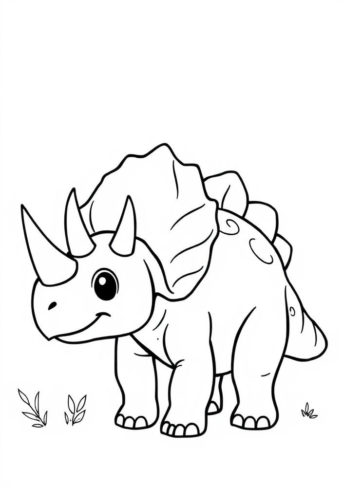 Desenho de Tricerátops para colorir
