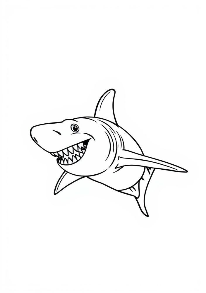 Desenho de Tubarão Aventureiro para Colorir