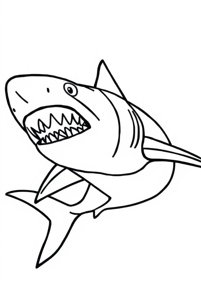 Desenho de Tubarão Estilizado para Colorir