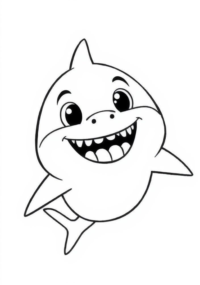 Desenho de Tubarão Feliz para colorir