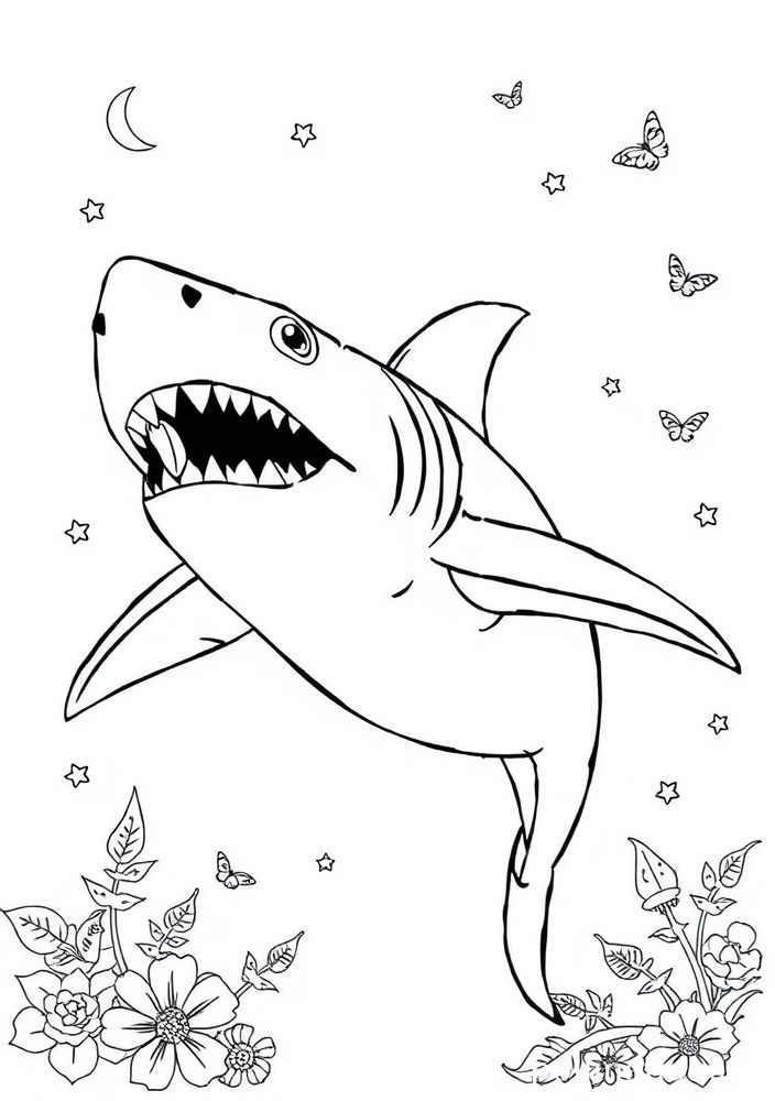 Desenho de Tubarão de Fantasia para colorir