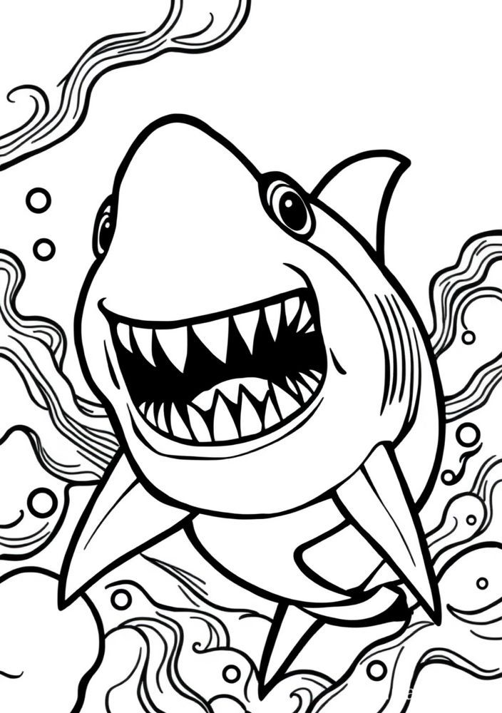 Desenho de Tubarão para colorir