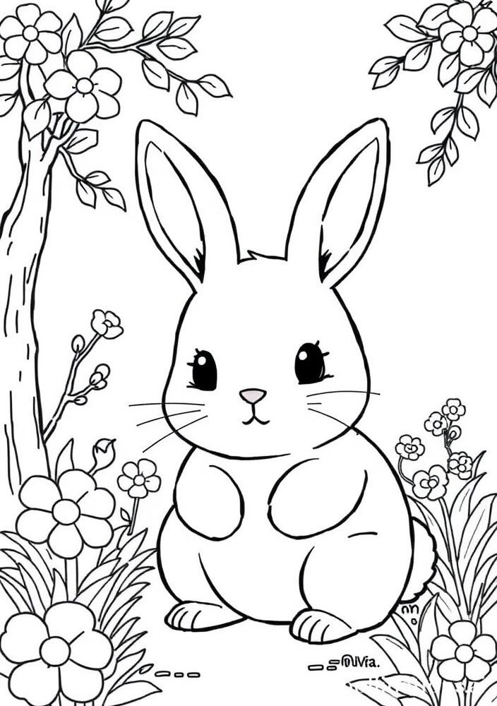 Desenho de Usagi, o Coelho Japonês para colorir