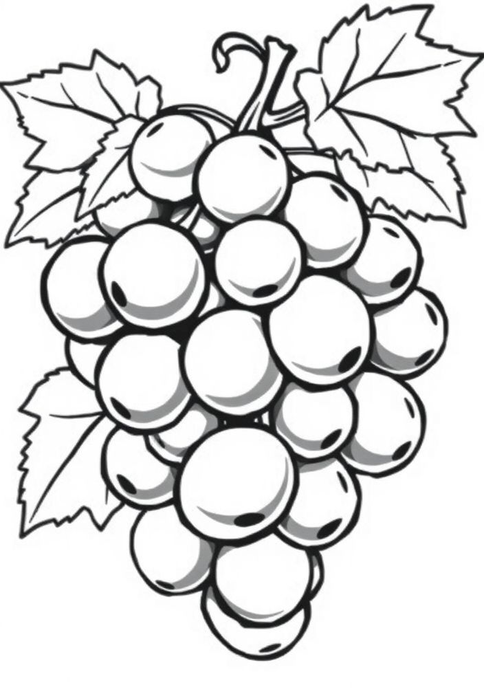 Desenho de Uva agrupada para colorir