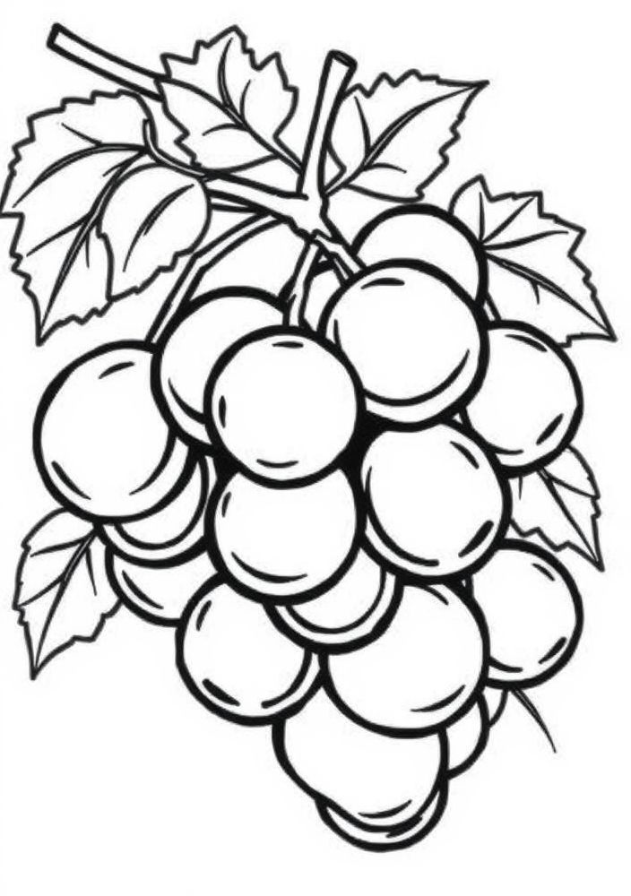 Desenho de Uva agrupada para colorir