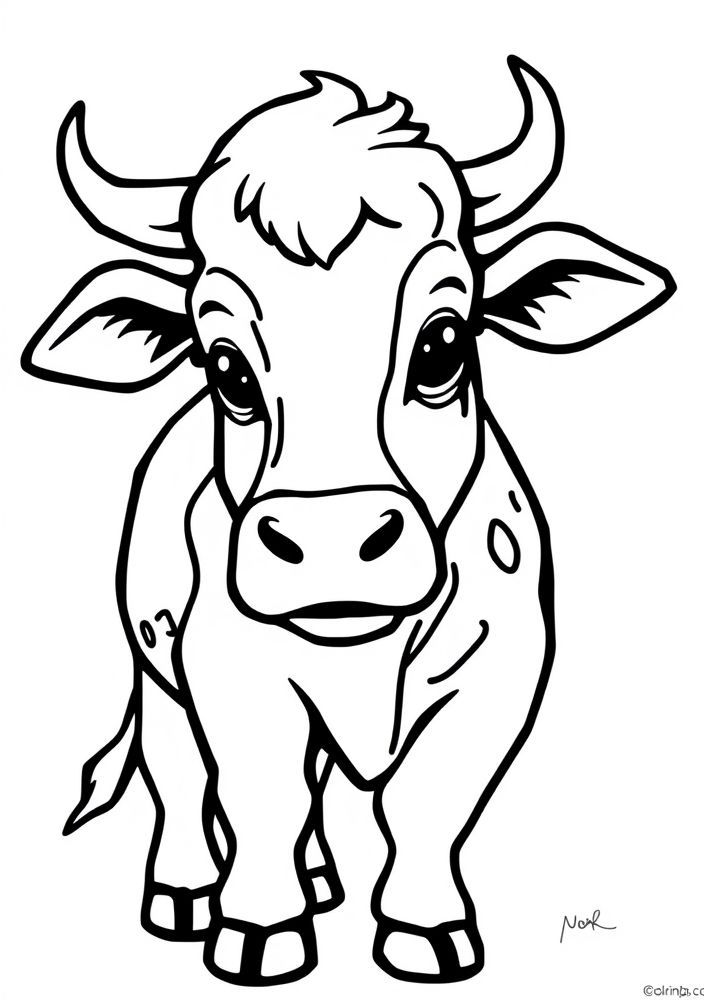 Desenho de Vaca estilizada para colorir