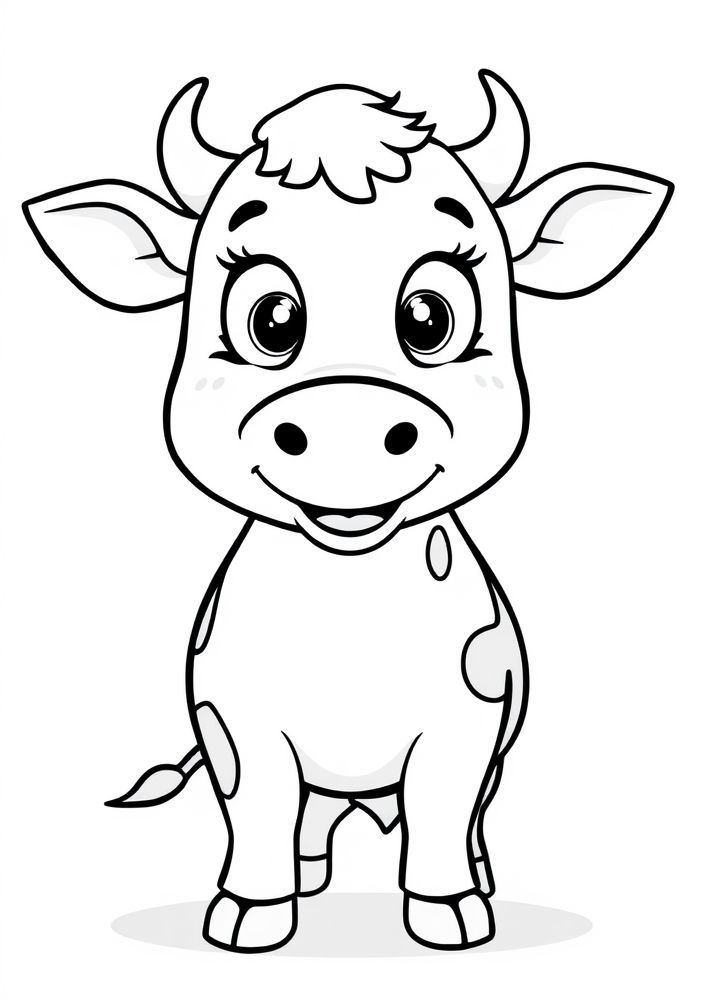 Desenho de Vaquinha Fofa para Colorir